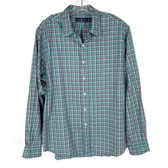 Ralph Lauren Plaid Button Down Long Sleeve Shirt Size XXL - Picture 2 of 7